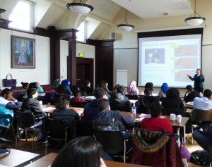 Dr Althaus giving her language acquisition lecture